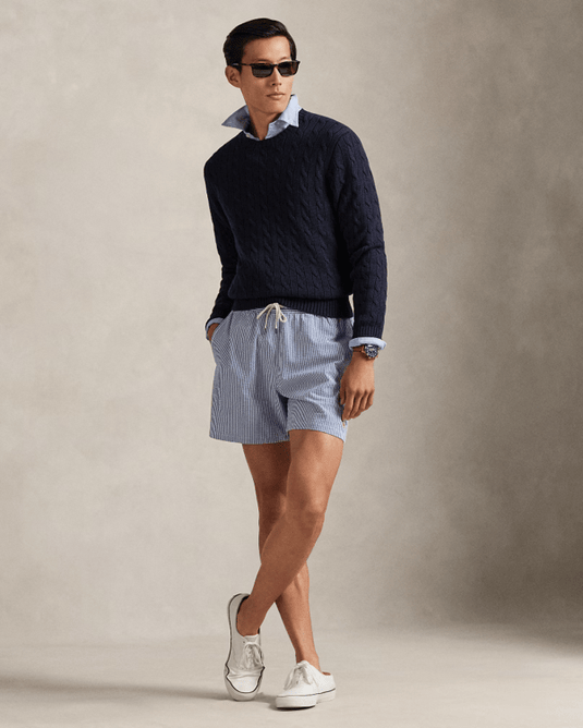 Ralph Lauren Mens Seersucker Classic Swim Trunk