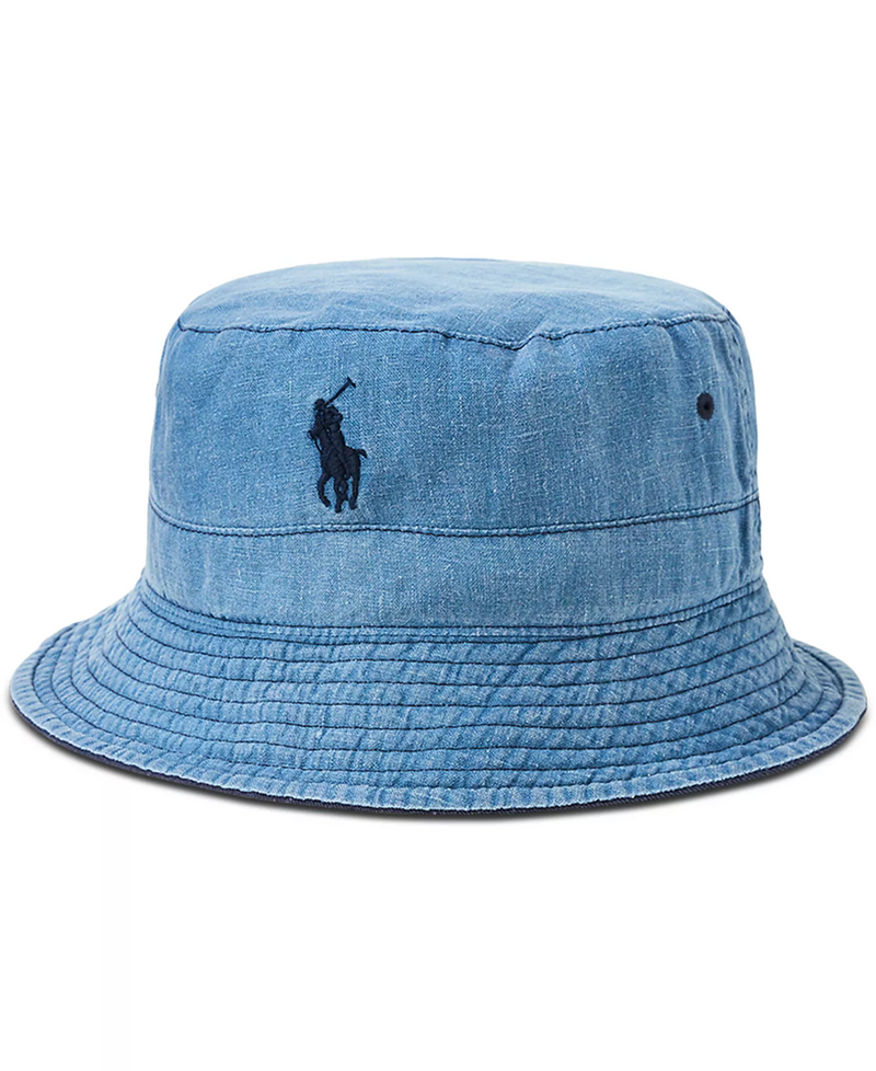 Load image into Gallery viewer, Polo Ralph Lauren Reversible Cotton and Linen Bucket Hat
