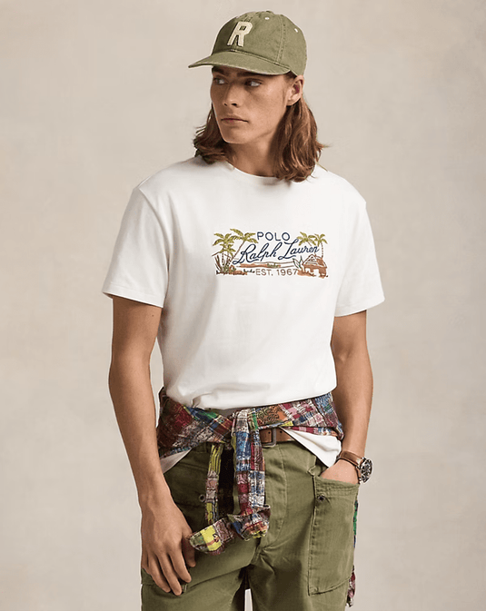 Ralph Lauren Mens Classic Fit Embroidered Jersey T-Shirt