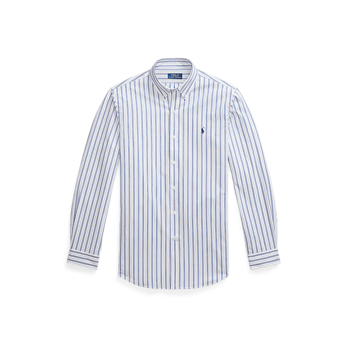 Ralph Lauren Mens Stretch Custom Fit Stripe Shirt