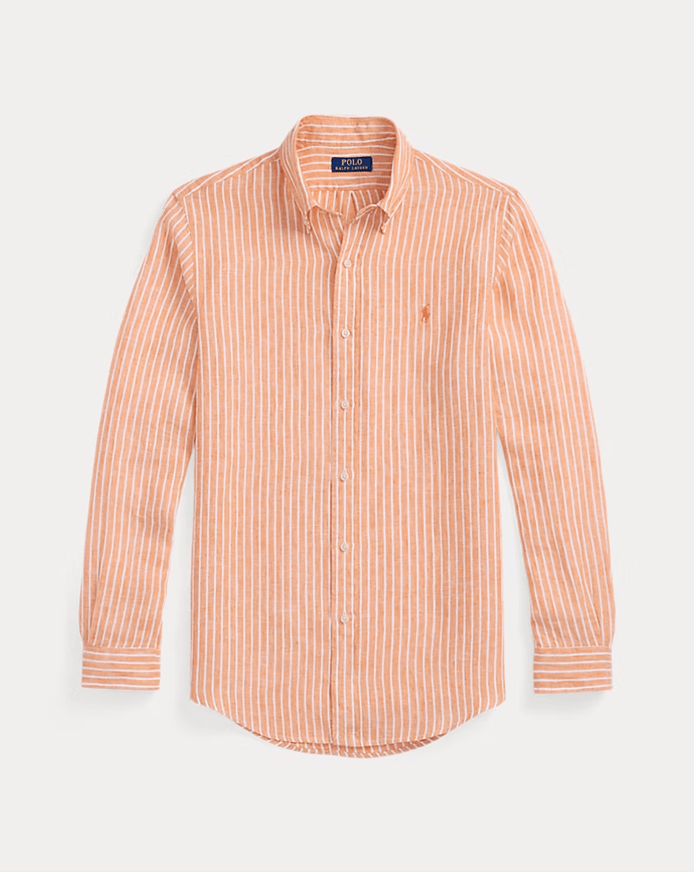 Load image into Gallery viewer, Ralph Lauren Mens Custom Fit Stripe Linen Shirt
