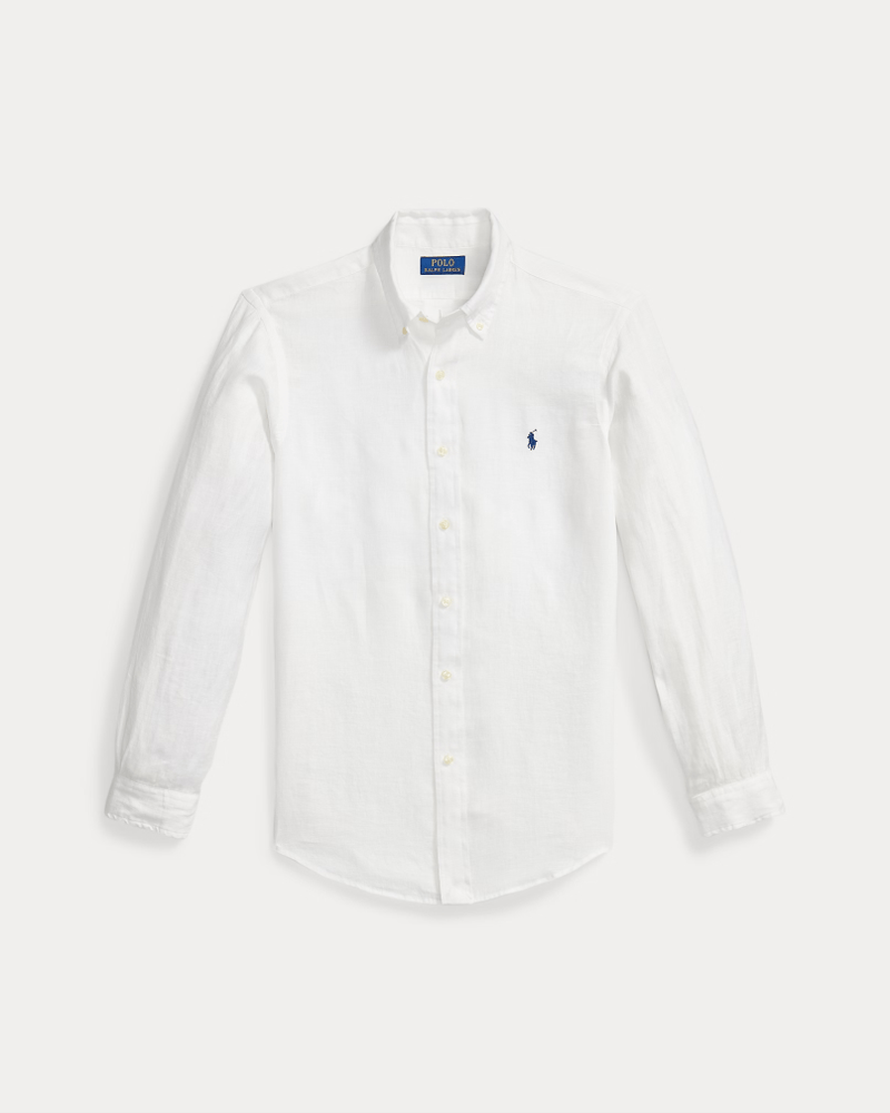 Load image into Gallery viewer, Ralph Lauren Mens Custom Fit Linen Shirt - White
