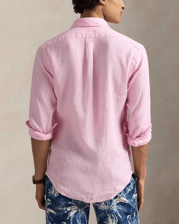 Load image into Gallery viewer, Ralph Lauren Mens Custom Fit Linen Shirt - Carmel Pink
