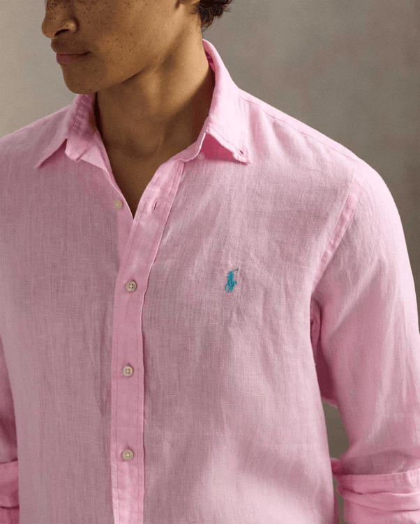 Load image into Gallery viewer, Ralph Lauren Mens Custom Fit Linen Shirt - Carmel Pink
