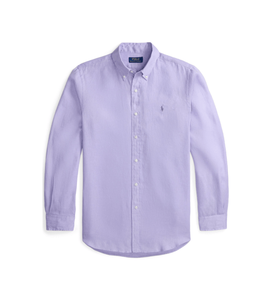 Ralph Lauren Mens Custom Fit Linen Shirt - Sky Lavender