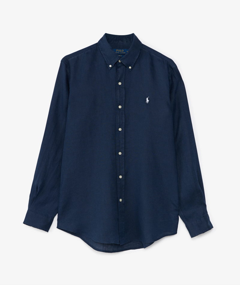 Load image into Gallery viewer, Ralph Lauren Mens Custom Fit Linen Shirt - Navy
