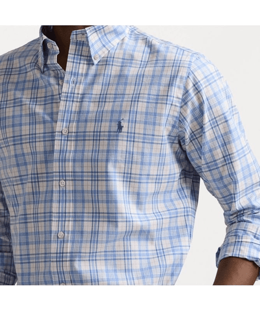 Ralph Lauren Mens Stretch Custom Fit Check Shirt