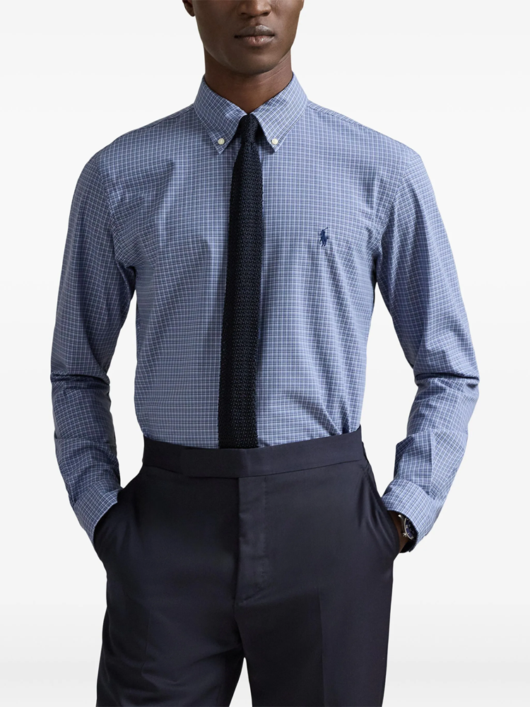 Load image into Gallery viewer, Polo Ralph Lauren Mens Custom Fit Checked Stretch Poplin Shirt
