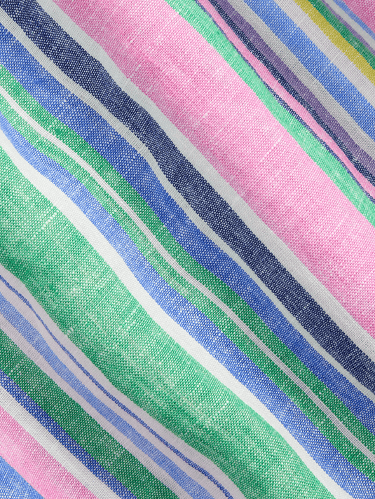 Ralph Lauren Mens Custom Fit Stripe Linen Shirt