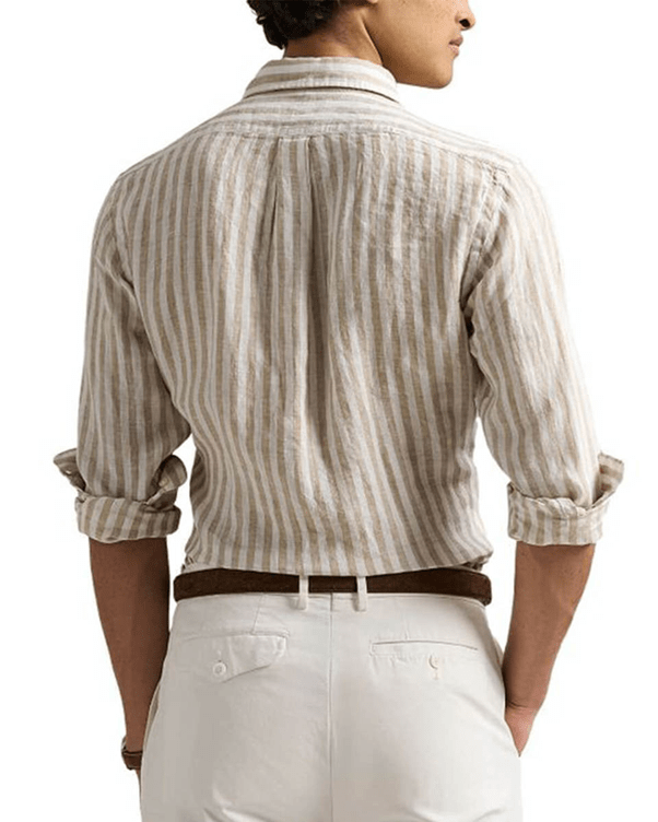 Load image into Gallery viewer, Ralph Lauren Mens Custom Fit Stripe Linen Shirt
