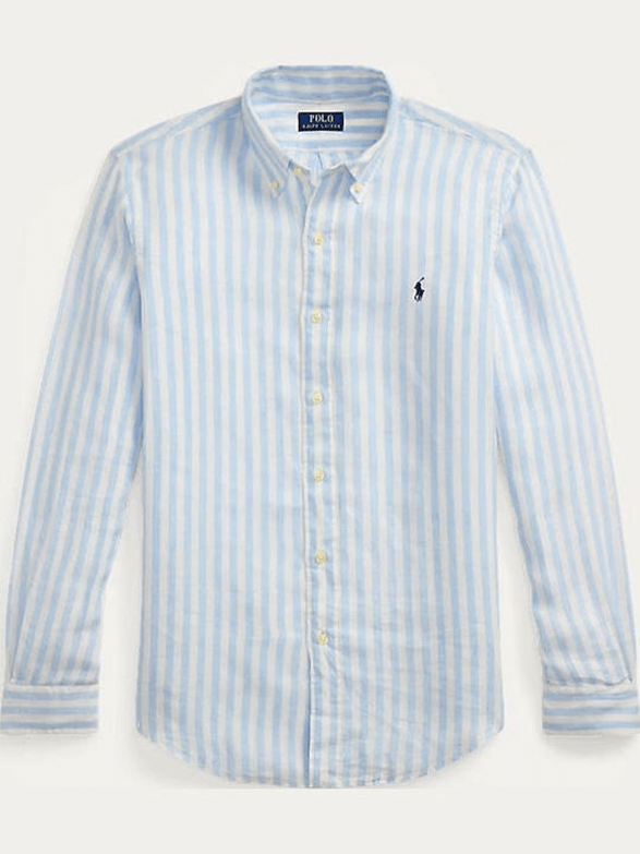 Load image into Gallery viewer, Ralph Lauren Mens Custom Fit Stripe Linen Shirt
