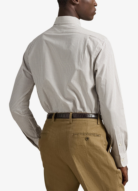 Polo Ralph Lauren Mens Custom Fit Stretch Check Poplin Shirt