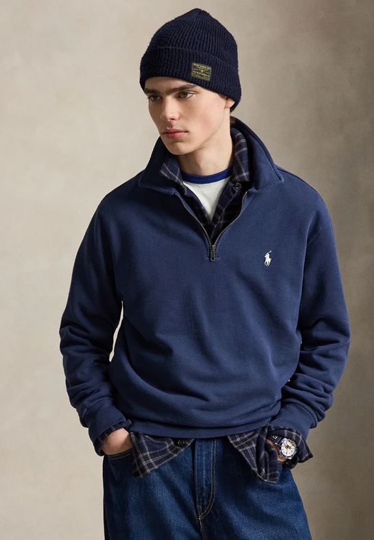 Load image into Gallery viewer, Polo Ralph Lauren Mens Loopback Fleece Quarter-Zip Sweatshirt
