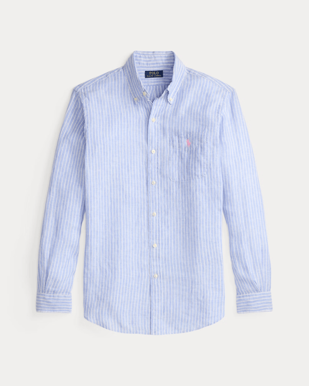 Load image into Gallery viewer, Ralph Lauren Mens Custom Fit Striped Linen Shirt

