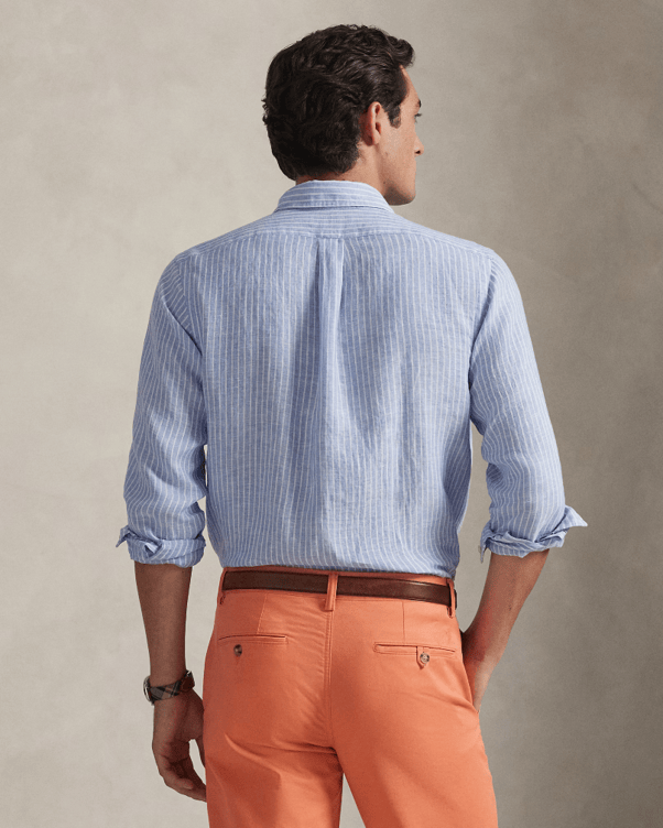 Load image into Gallery viewer, Ralph Lauren Mens Custom Fit Striped Linen Shirt
