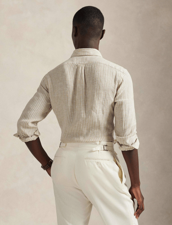 Load image into Gallery viewer, Ralph Lauren Mens Custom Fit Striped Linen Shirt
