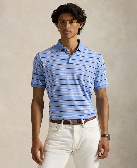 Polo Ralph Lauren Mens Custom Slim Fit Striped Soft Cotton Polo