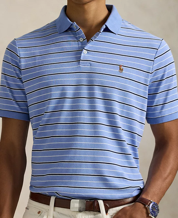 Load image into Gallery viewer, Polo Ralph Lauren Mens Custom Slim Fit Striped Soft Cotton Polo
