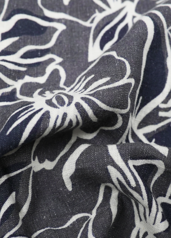 Load image into Gallery viewer, James Harper Mens Short Sleeve Floral Print Linen Blend Shirt Natural
