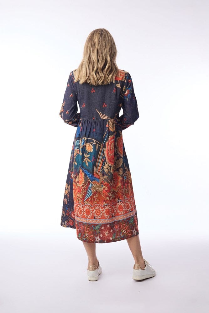 Load image into Gallery viewer, Orientique Womens Digital Dress Button Thru - Embroidery
