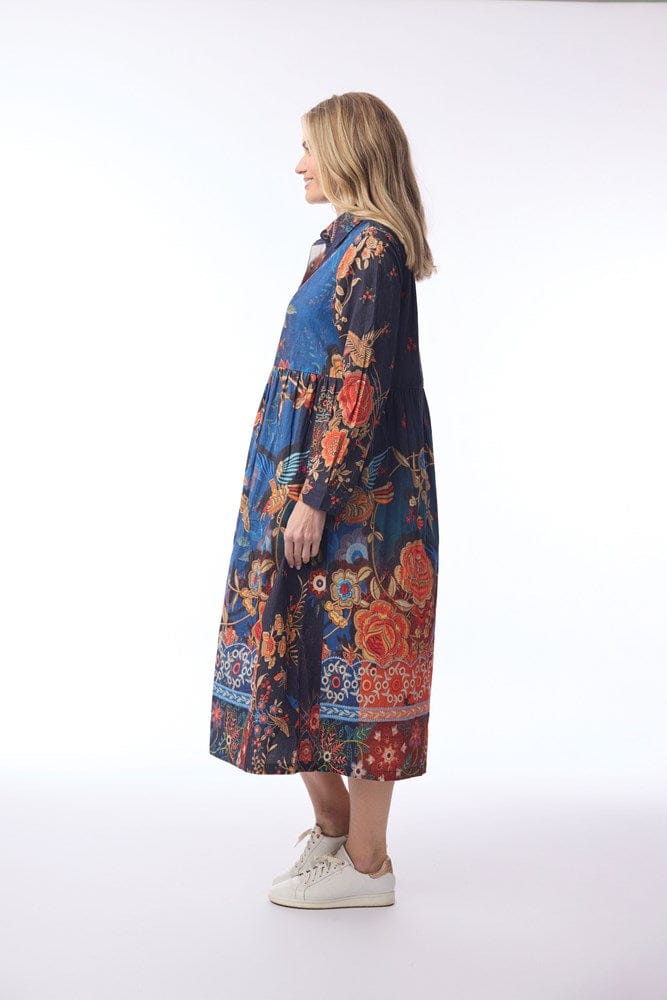 Load image into Gallery viewer, Orientique Womens Digital Dress Button Thru - Oriental
