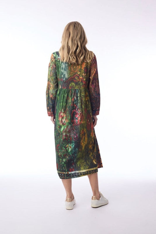 Orientique Womens Digital Dress Button Thru - Vintage