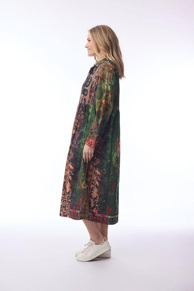 Load image into Gallery viewer, Orientique Womens Digital Dress Button Thru - Vintage
