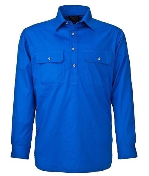 Ritemate Mens Cobalt Pilbara Closed Front L/S Shirt