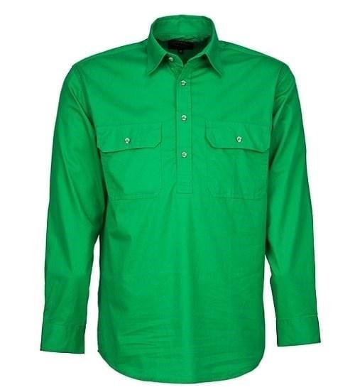 Pilbara Mens Emerald Closed Front L/S Shirt