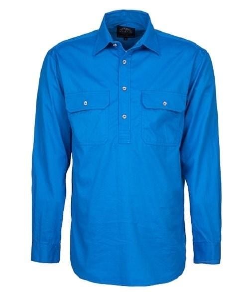 Pilbara Mens Light Blue Closed Front L/S Shirt