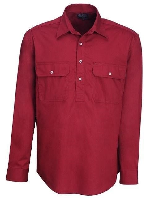 Pilbara Mens Ochre Closed Front L/S Shirt