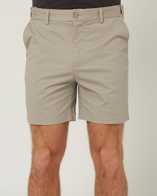 Pilbara Mens Chino Shorts - Mushroom