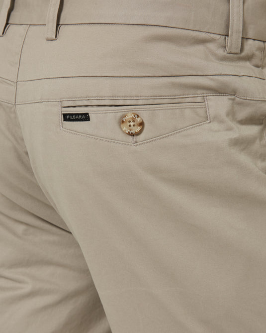 Pilbara Mens Chino Shorts - Mushroom