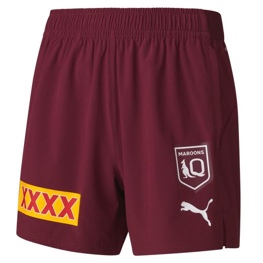 Puma QLD Maroons 2026 Mens Training Shorts - Burgundy