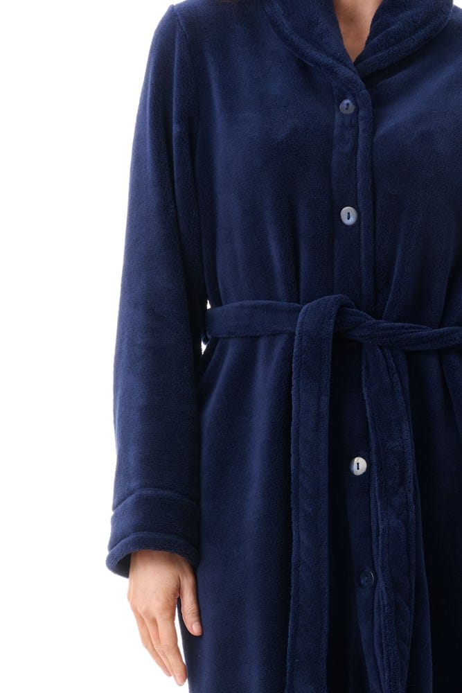 Load image into Gallery viewer, Givoni Womens Mid Belted Button Gown - Navy
