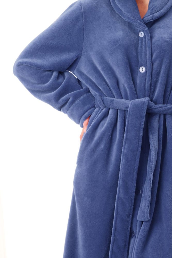 Load image into Gallery viewer, Givoni Womens Mid Belted Button Gown - Storm

