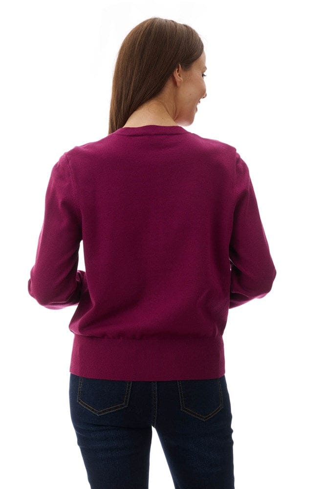 Load image into Gallery viewer, Givoni Womens Crew Neck Cardigan - Knit Magenta

