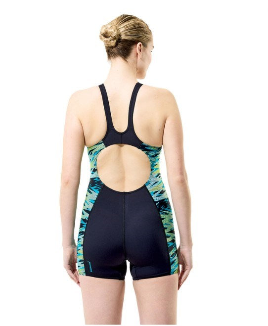Load image into Gallery viewer, Speedo Womens Hyperboom Splice Muscleback Legsuit - Anthracite/Hyperteal
