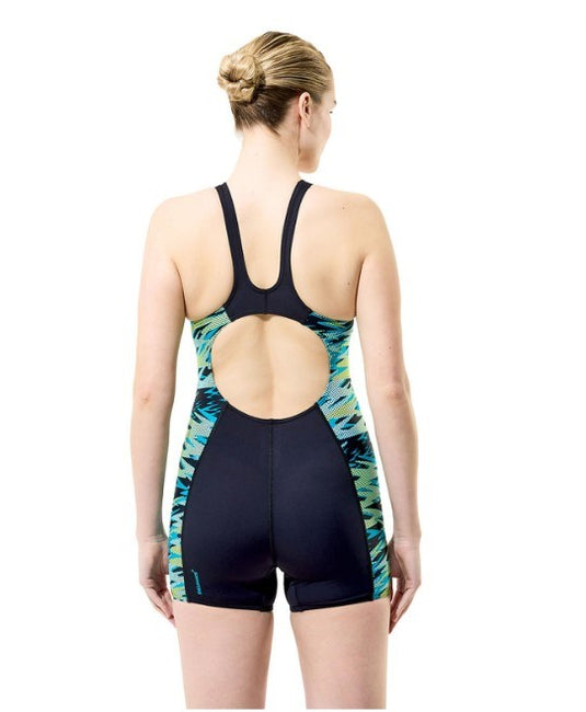 Speedo Womens Hyperboom Splice Muscleback Legsuit - Anthracite/Hyperteal