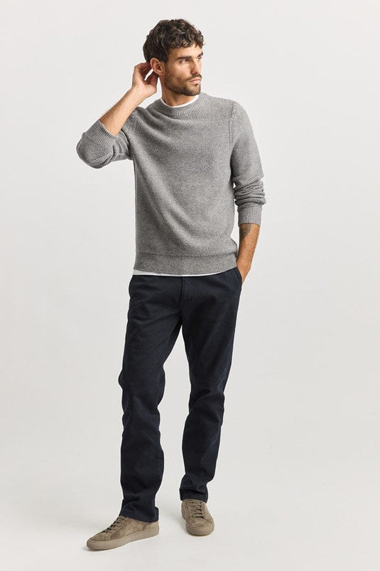 Toorallie Mens Links Stripe Crew - Zinc