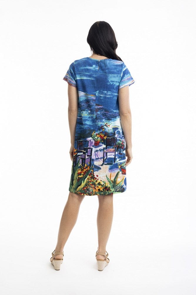 Load image into Gallery viewer, Orientique Womens Printed Cotton Short Sleeve V Neck Dress
