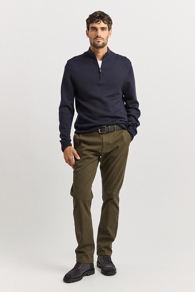Load image into Gallery viewer, Toorallie Mens Trademark Half Zip - French Navy
