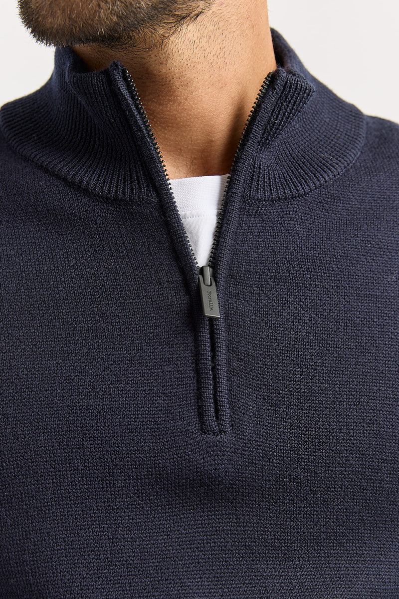 Load image into Gallery viewer, Toorallie Mens Trademark Half Zip - French Navy
