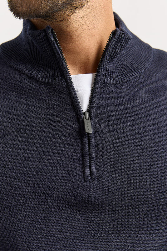 Toorallie Mens Trademark Half Zip - French Navy