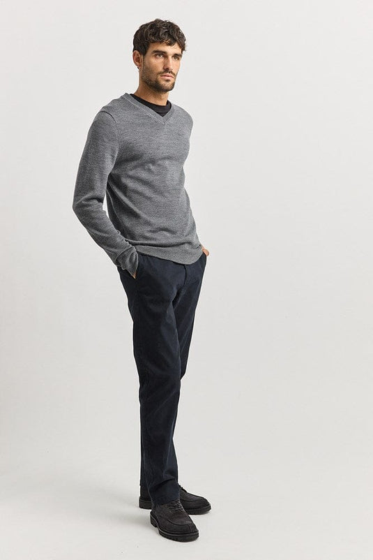 Toorallie Mens Fine V-Neck - Zinc