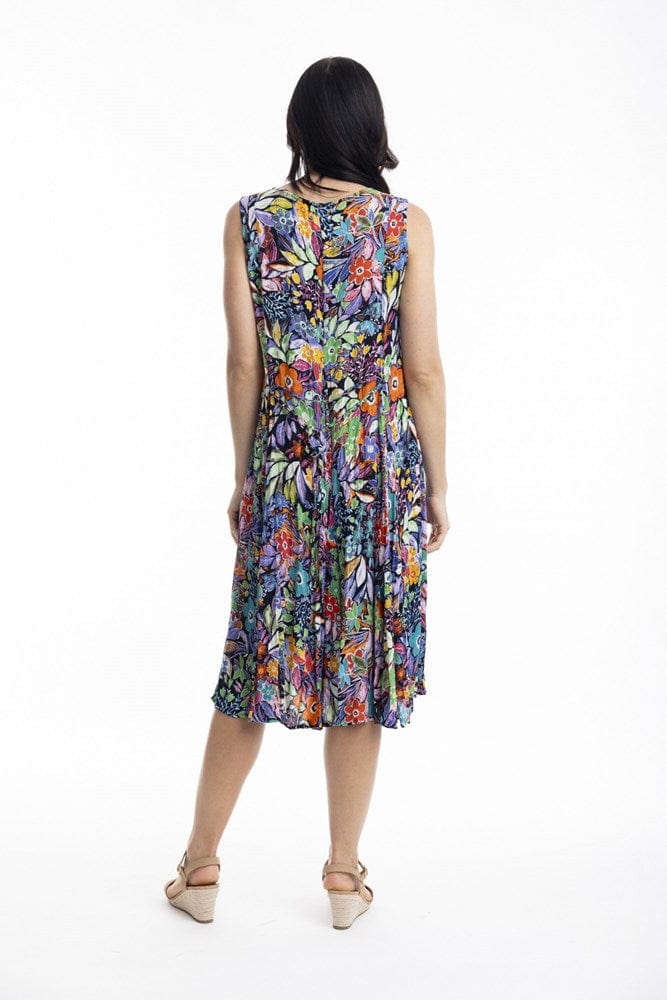 Load image into Gallery viewer, Orientique Womens Grenada Sleeveless Dress Godet - Print
