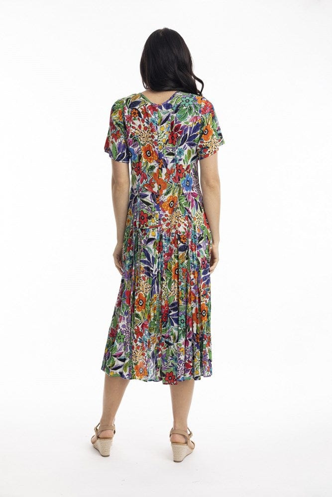 Load image into Gallery viewer, Orientique Welwyn Short Sleeve Godet Dresss
