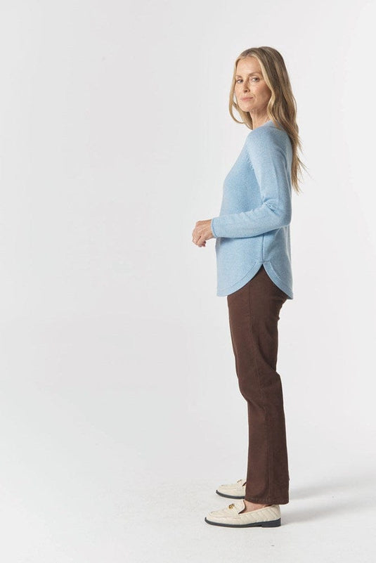 Goondiwindi Cotton Womens Classic Merino Cotton Raglan Jumper - Air Blue