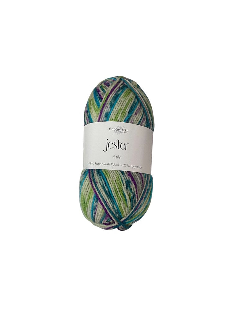 Load image into Gallery viewer, Fiddlesticks Green-Aqua Jester 4 ply Sock Yarn
