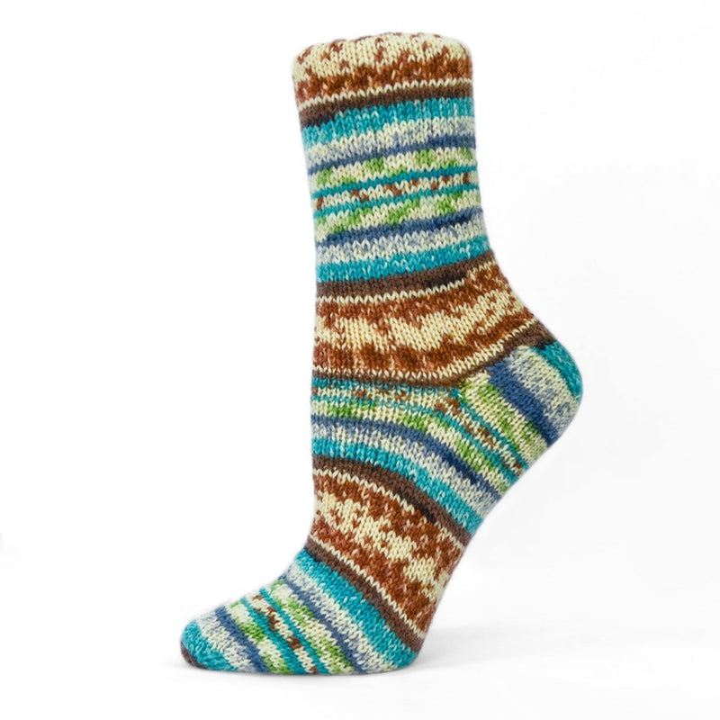 Load image into Gallery viewer, Fiddlesticks Brown-Aqua Jester 4 ply Sock Yarn
